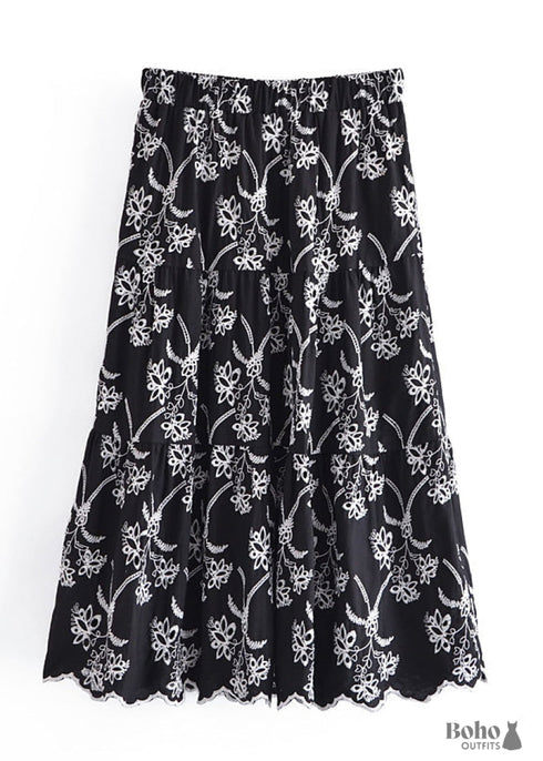 Boho Skirts in Mariana in Lace White, Purple and Black For Women